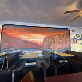 a view of the canyon from the dining area