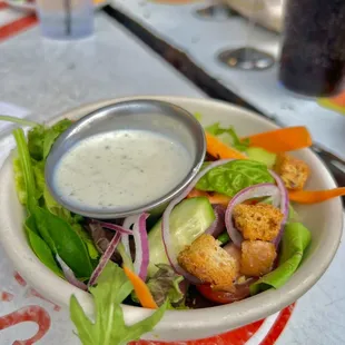 Side salad with ranch
