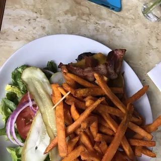 Bacon and Cheddar Burger Dinner