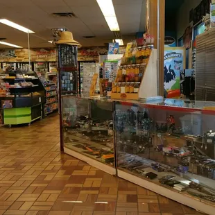 Area where they sell some knives, jewelry, ear plugs, piercings.