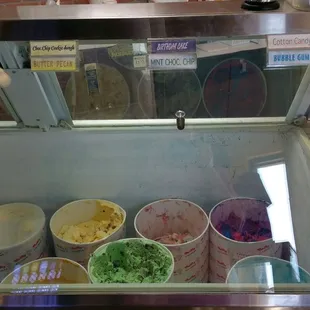 Right side of fresh scoop Thrifty ice cream.