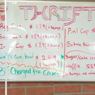 Thrifty ice cream fresh scoop prices.