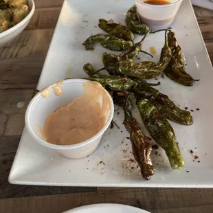 Shishito peppers (like, half of them).