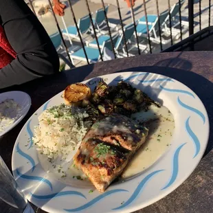 Delicious blackened redfish with cilantro rice
