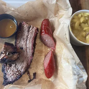 Brisket, red hot and hatch Mac n cheese