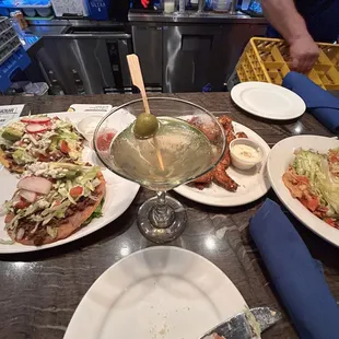 My favorite, a dirty martini. Happy hour price of $5.00