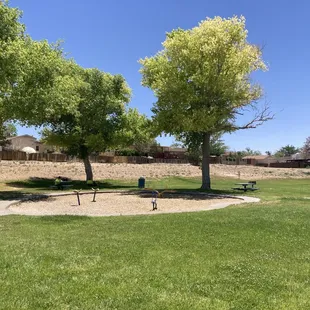 Rest area and play area in the middle