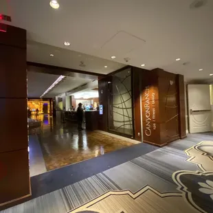 the entrance to the lobby