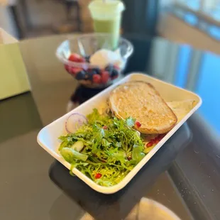 Egg white omelet with side salad &amp; toast