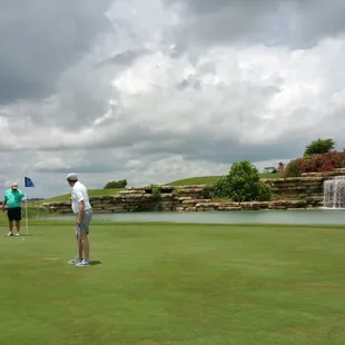 The waterfall.  This is actually a really nice golf course!