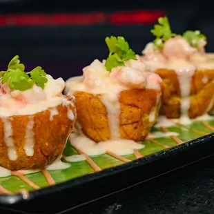 Tostones filled with choice