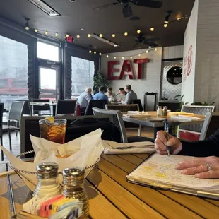 interior, sushi and sashimi