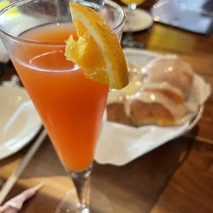 Blood orange Bellini at brunch