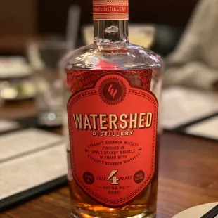 Watershed bourbon finished in apple brandy barrels