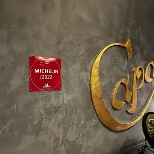 Front entrance with their Michelin star from 2022