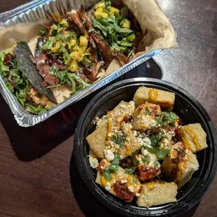 Corn Tots &amp; Tacos(Birria, Ahi, &amp; Carnitas)