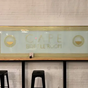 Cape bottle room sign