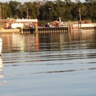 Across from the marina