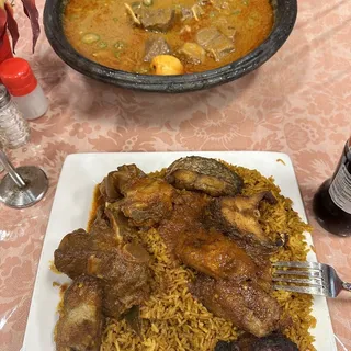 19. Peanuts Palm Nut soup with Rice Balls