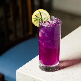 a purple cocktail