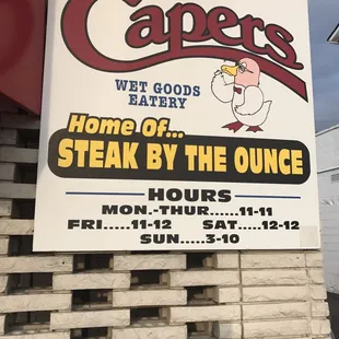 The outside sign