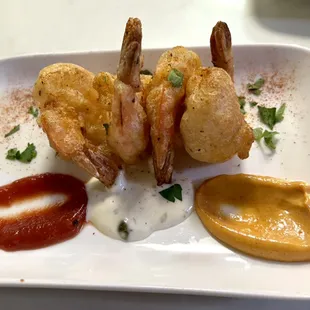Tempura prawns