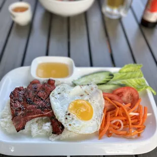 a plate of food on a table