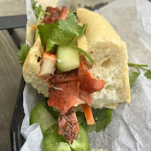Grilled Lemongrass Chicken bahn mi