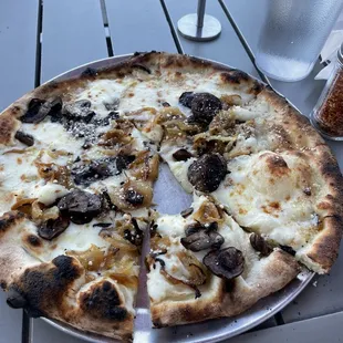 I couldn't wait to take a photo of the Angelina Pizza before I ate it -- that good!