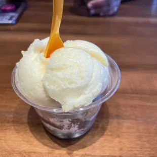 Passion fruit and coffee gelato/sorbet