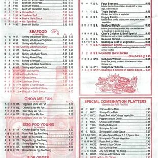 menu