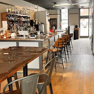 the bar and dining area