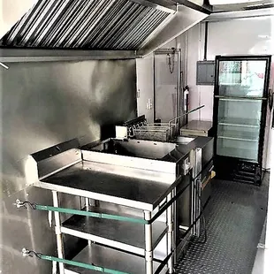 The inside of our really clean truck.