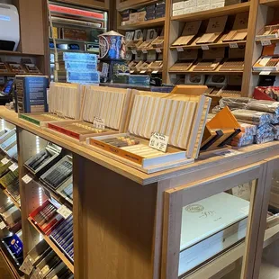 shelves of cigars and cigars