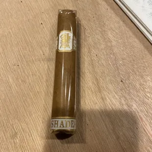 a cigar on a table