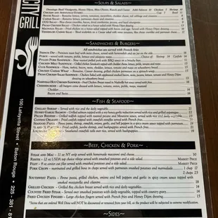 sushi and sashimi, menu