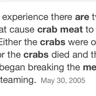 When you google "why is crab meat mushy".