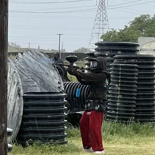My son playing defend the castle basically capture the flag without the flag.