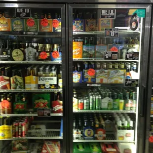 a refrigerator full of beer