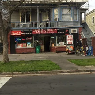 the front of the building