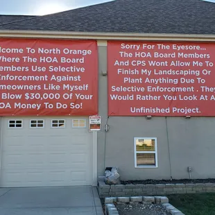 Signs I currently have hung on my house for SELECTIVE ENFORCEMENT