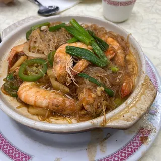 77. Satay Shrimps with Vermicelli in Clay Pot