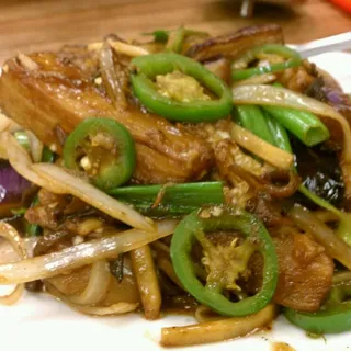 2. Eggplant with Szechuan Garlic over Rice