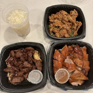 Crab maw soup. Fried pork chops. Beef filet. Peking duck. $132