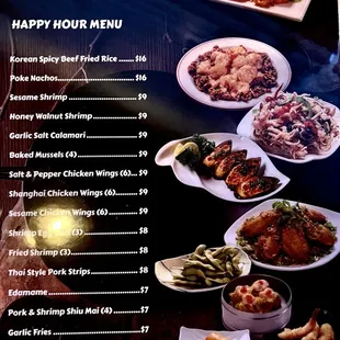 Happy hour menu. Good price and very tasty