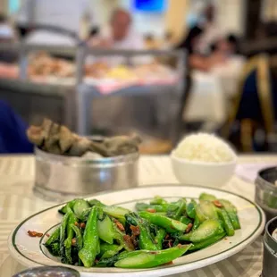 gailan with dried fish