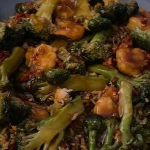 Shrimp and broccoli