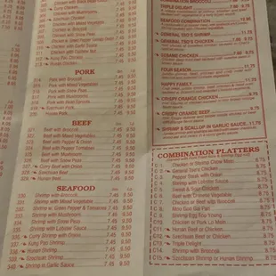 2020 Menu