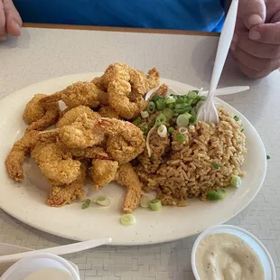 Fried shrimp and fried rice