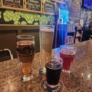 a variety of beers